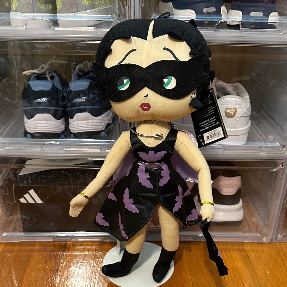 Betty Boop Superhero Plush with Black and Purple Outfit